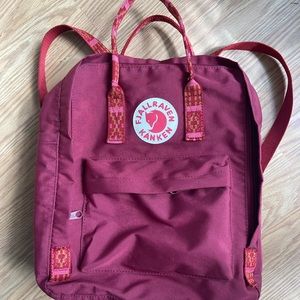 Fjallraven maroon backpack